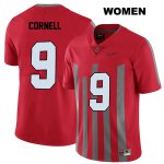 Women's NCAA Ohio State Buckeyes Jashon Cornell #9 College Stitched Elite Authentic Nike Red Football Jersey BN20B72MR